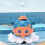 Electric Floating Ball Octopus Blue 7.1x7.1x6.3in 1