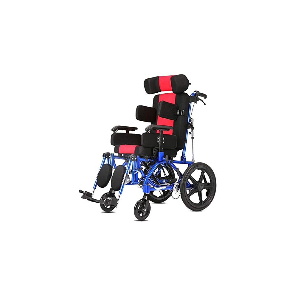 Lightweight Folding Reclining Wheelchair with Full Recline for Adults and Children, Hemiplegic Friendly