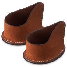 2 Pcs Faux Leather Pipe Stand Set, ScratchResistant Brown Holder with Stable Bowl Support