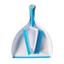Rubber Broom and Dustpan Set for Pet Hair, TPR Bristle Brush with Squeegee, Dual Head Easy Storage Combo