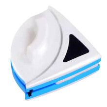 Single Sided Magnetic Window Cleaner with Dual Side Cleaning and Edge Reach Rubber Trim for Glass and Mirrors