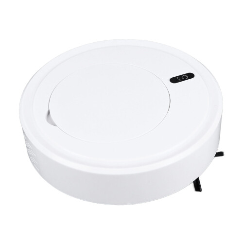 White 18650 Robot Vacuum 1200mAh, 22x22x5 cm