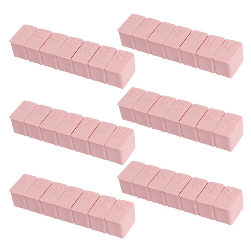 6Stk Kompakte Medikamentendosen Pink Mit 7 Fächern Und Braille