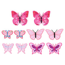 10Stk Rosa Bestickte Applikation Patches Tiermotive Zubehör