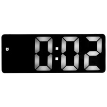 2Pcs Black LED Digital Alarm Clock Large Display Beside Sleeping Clock