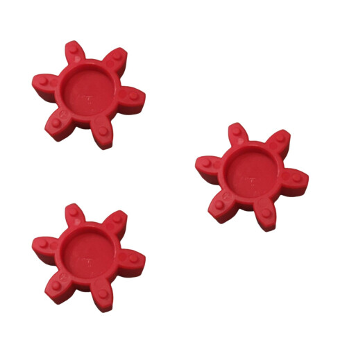 3Pcs Flexible Jaw Coupling Pad Rubber Spider Insert Orange Machine