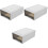 3Pcs Plastic Storage Drawers for Clothes White Stackable Bins 2