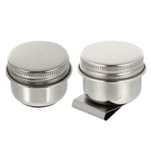 Pot With Lid Oil Palette Cup Silver 2pcs 1.8in X 1.7in X 1.4in