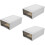 3Pcs Plastic Storage Drawers for Clothes White Stackable Bins 5