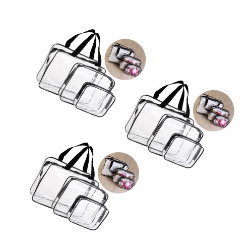 3pcs Transparent Waterproof Multifunctional Wash Bag ( Black ) 2