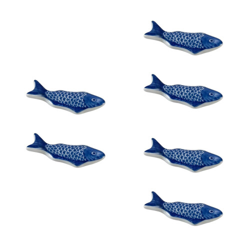 6Pcs Blue Ceramic Flatware Organizer Chopstick Rest for Dining Table 1