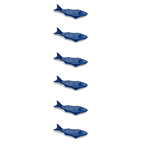 6Pcs Blue Ceramic Flatware Organizer Chopstick Rest for Dining Table 2