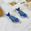 4Pcs Blue Ceramic Chopstick Rest Set Home Cutlery Organizer 5