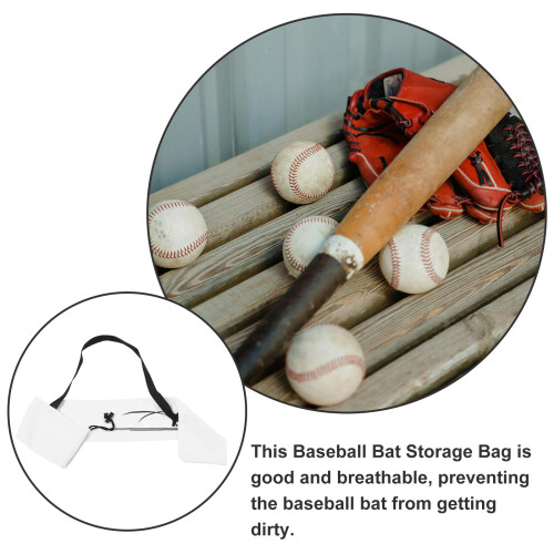 5Pcs Baseball Stick Case White Lint Fabric Protective Bag 2