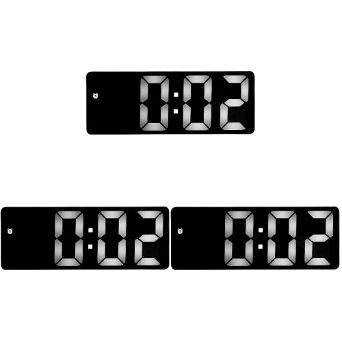 3Pcs Simple LED Digital Clock Black Alarm Clock for Bedroom and Office 1