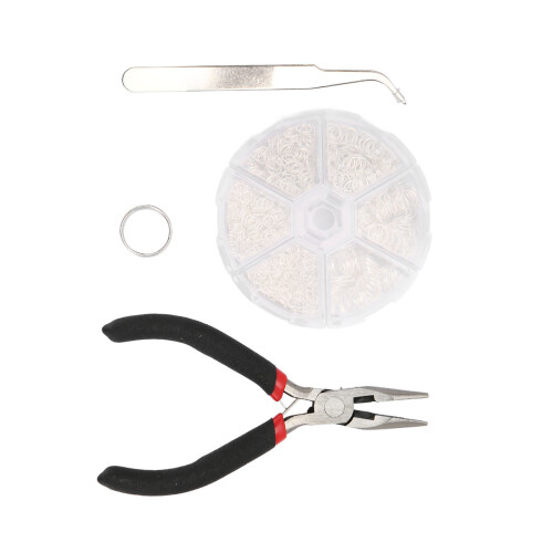 Jump Rings Assorted Size Silver Alloy Steel Pliers 1