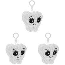 3Pièces Pendants En Peluche Dent Pour Décoration De Sacs Et Clés