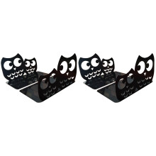 2Paren Zwarte Metalen Boekorganiser Uil Design Voor Thuiskantoor