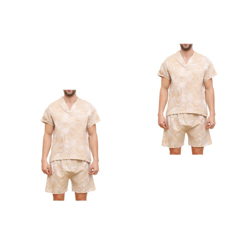 2Sets Steam Kleding Lichtgeel Polyester Comfortabele Set