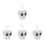 4Pcs Plush Tooth Doll Keychain Pendant Soft White Backpack Charm 1