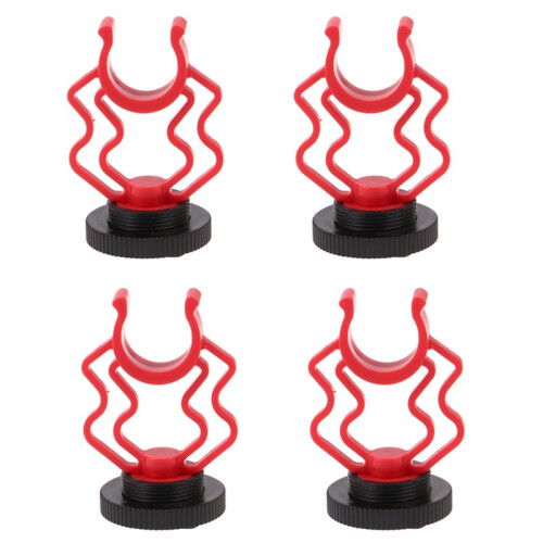 4pcs Universal Microphone Wavy Shock Mount Adapter Plastic Microphone Bracket Mount Replacement Shockmount Accessories