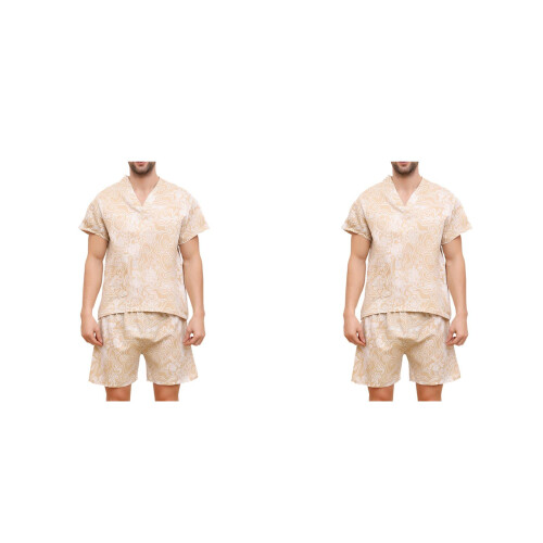 2Sets Steam Kleding Lichtgeel Polyester Comfortabele Set 1