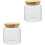2Pcs Glass Cereal Containers with Bamboo Lids Kitchen Storage 2