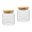 2Pcs Glass Cereal Containers with Bamboo Lids Kitchen Storage 3
