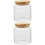 2Pcs Glass Cereal Containers with Bamboo Lids Kitchen Storage 4