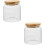 2Pcs Glass Cereal Containers with Bamboo Lids Kitchen Storage 5