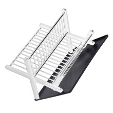 2-Tier Dish Rack Large Capacity White Foldable
