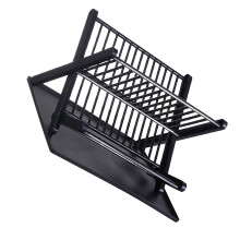 2-Tier Dish Rack, Large Capacity, Black, Foldable