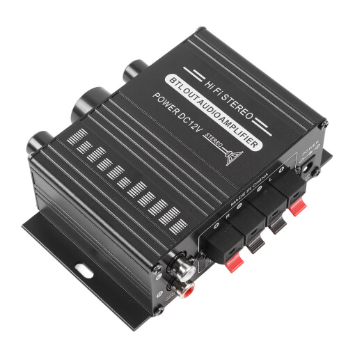 Power Amplifier Dual Channel Mini Aluminum 12V