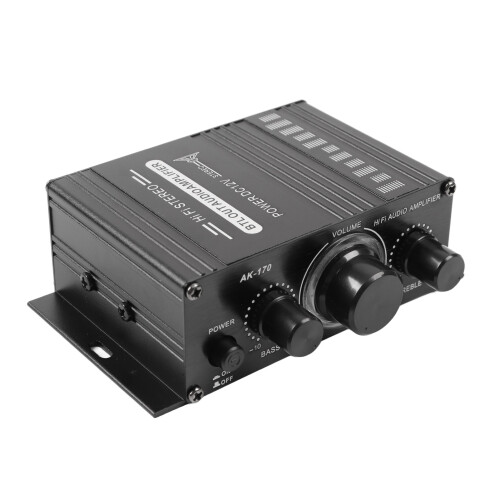 Power Amplifier Dual Channel Mini Aluminum 12V 1