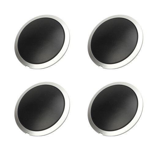 4pcs White Circle Hub Cap 68078419AC Chrome Trim 2