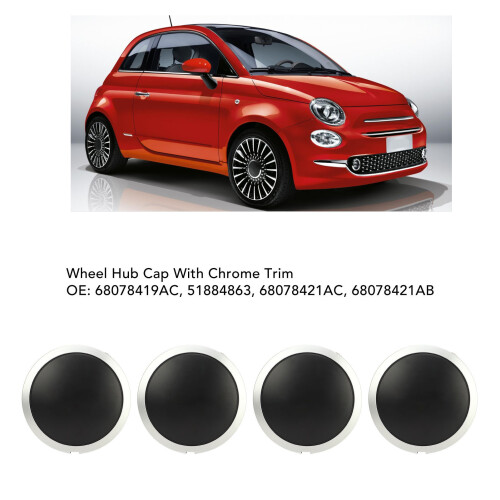 4pcs 68078419AC White Circle Red Letter Hub Cap 2