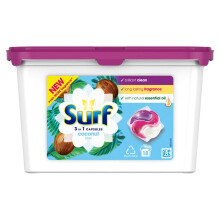 Surf 3 in 1 Laundry Capsules - Coconut Bliss 18 Washes