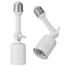 2-Pack Heavy Duty Light Socket Extender, 360 Adjustable E26/E27 Extension Adapter for High Power Bulbs,Outdoor/Indoor