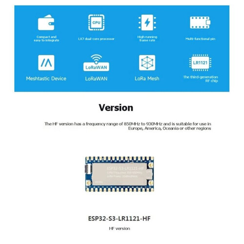 ESP32-S3-LR1121- Kit ESP32-S3 LoRa 2.4G Development Board 850MHz-930MHz Wireless Communication Module 2