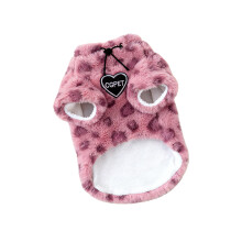 Easy to Wear Fleece Cats Apparel Leopards Pattern for Winter-M.