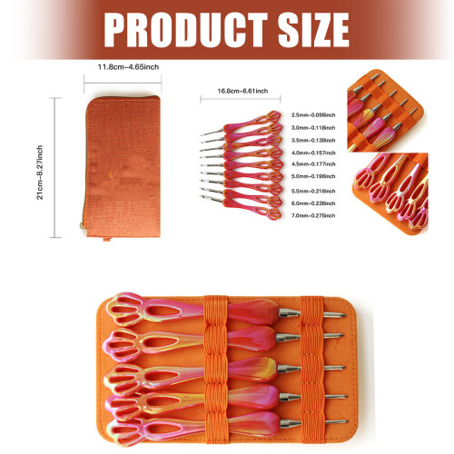 9Pcs Ergonomic Crochet Hook Acrylic Handle Crochet Hook for 2