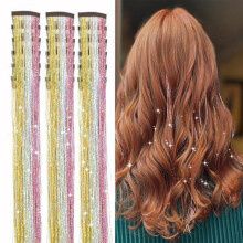 1 Set Synthetic Hair Tinsel Clip 20Inch Easy Installation-34