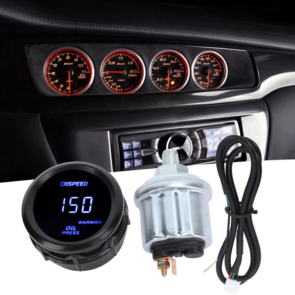 52Mm Digital Oil Pressure Gauge 0-150Psi 12V Blue 4681393612078