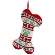 (4) Christmas Knit Dog Stoings , Bone/fish Shape Pet Stoings For Dogs Christmas Holiday Decoration