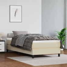 vidaXL sengestel cremefarvet 90x190 cm kunstlæder