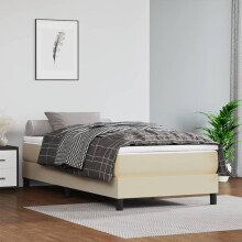 vidaXL sengestel i cremefarvet kunstlæder 80x200 cm