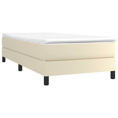 vidaXL sengestel cremefarvet 90x190 cm kunstlæder 2