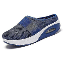 (43, Blue) Women'S  Air Cushion Walking Shoes  Orthopaedic Diabetic  Slip-On Sneakers yn0211