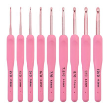 9pcs  Crochet Hooks Set Ergonomic Aluminum Sweater DIY Handmade Weaving Knitting Tool Kit for Beginners