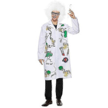 (Full Set, M) Mad Scientist Cosplay Costume For Men Halloween Disguise Carnival Party Costume
